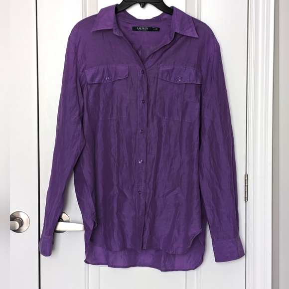 RL Silk Blend Button Shirt - Picture 1 of 6